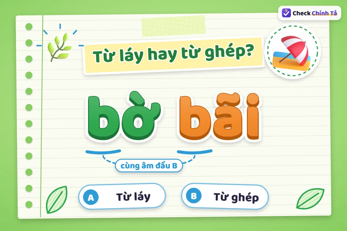 Bờ bãi là từ ghép hay từ láy
