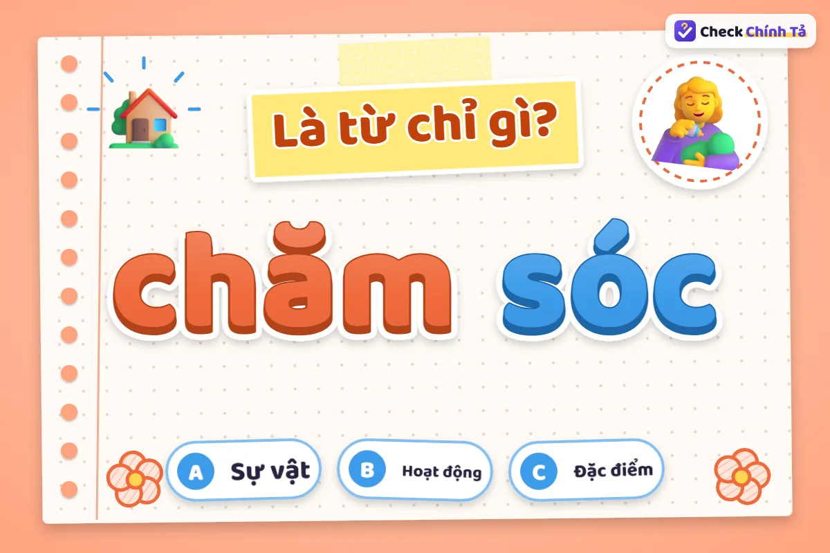 Chăm sóc là từ chỉ hoạt động hay đặc điểm