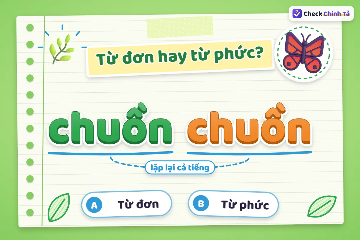 Chuồn chuồn là từ đơn hay từ phức