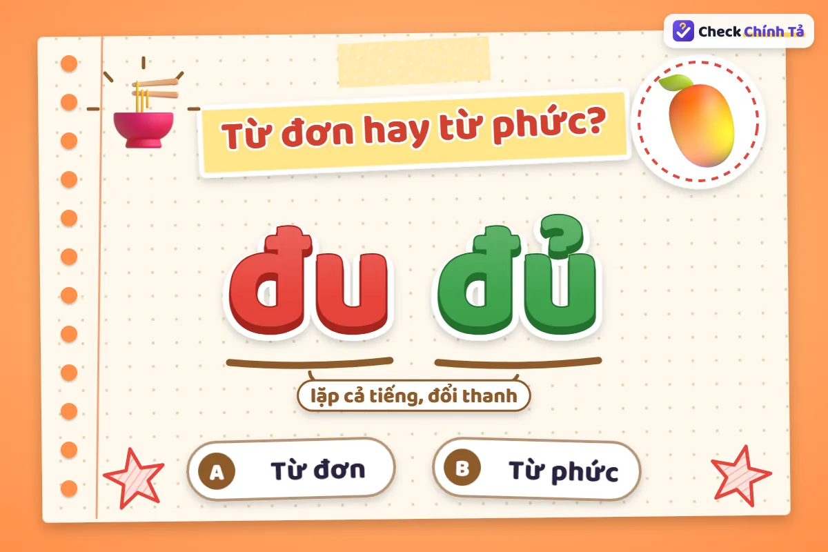 Đu đủ là từ đơn hay từ phức