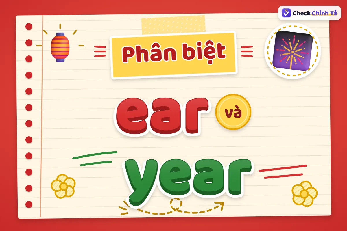 Phân biệt ear và year