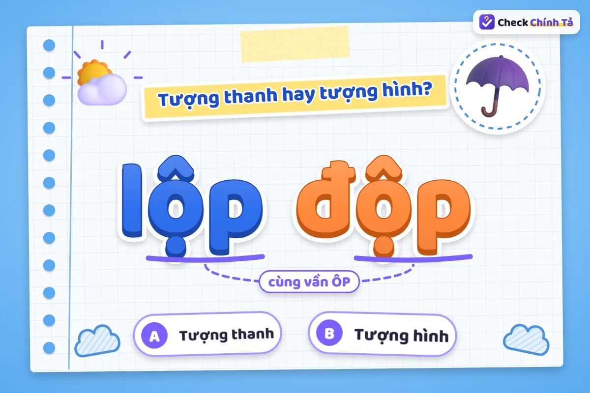 Lộp độp là từ tượng hình hay tượng thanh