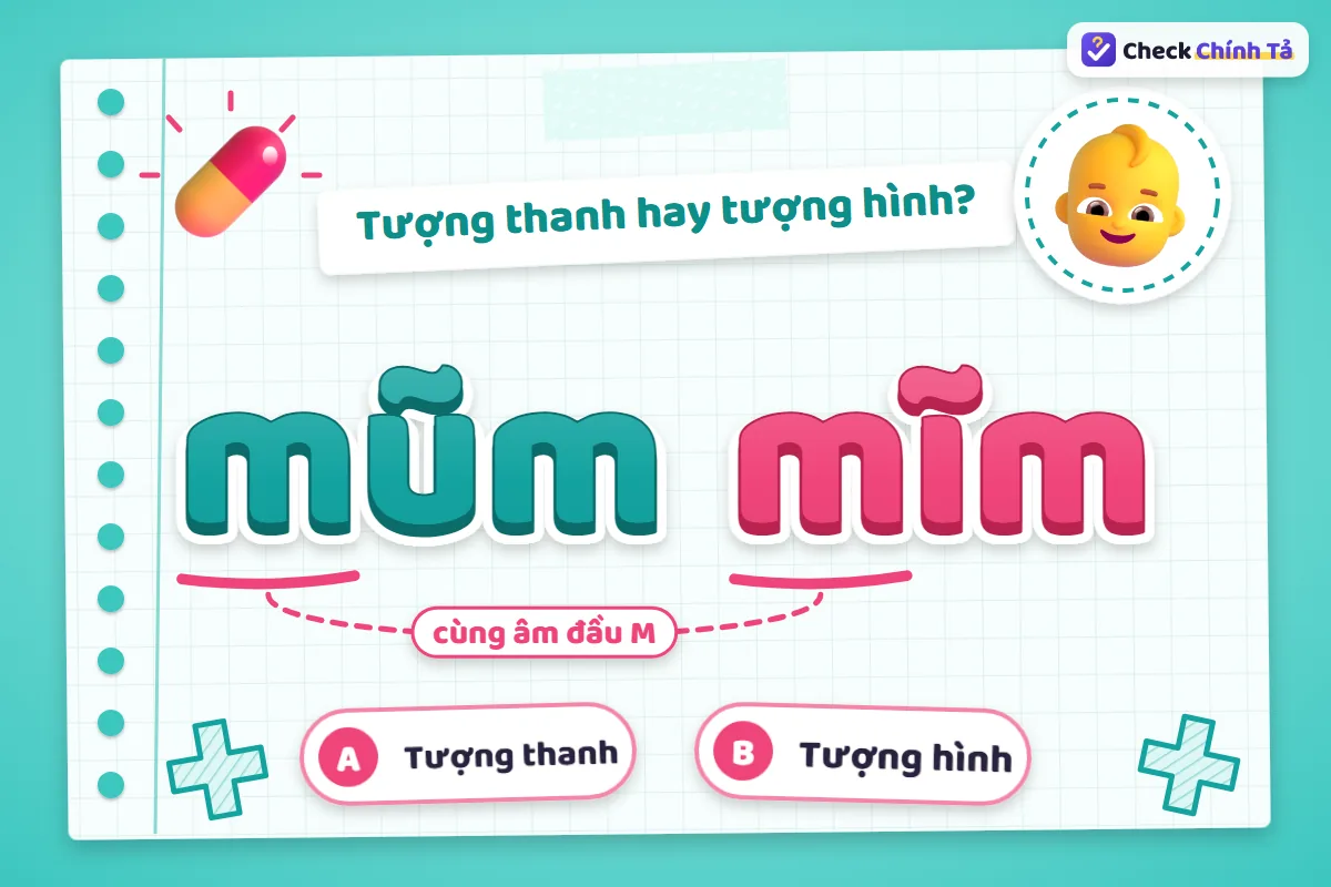 Mũm mĩm là từ tượng hình hay tượng thanh