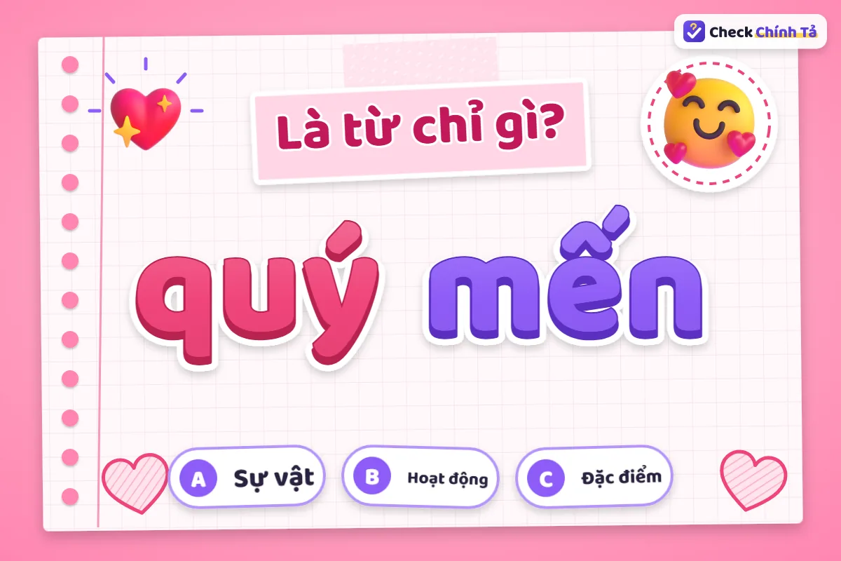 Quý mến là từ chỉ hoạt động hay đặc điểm