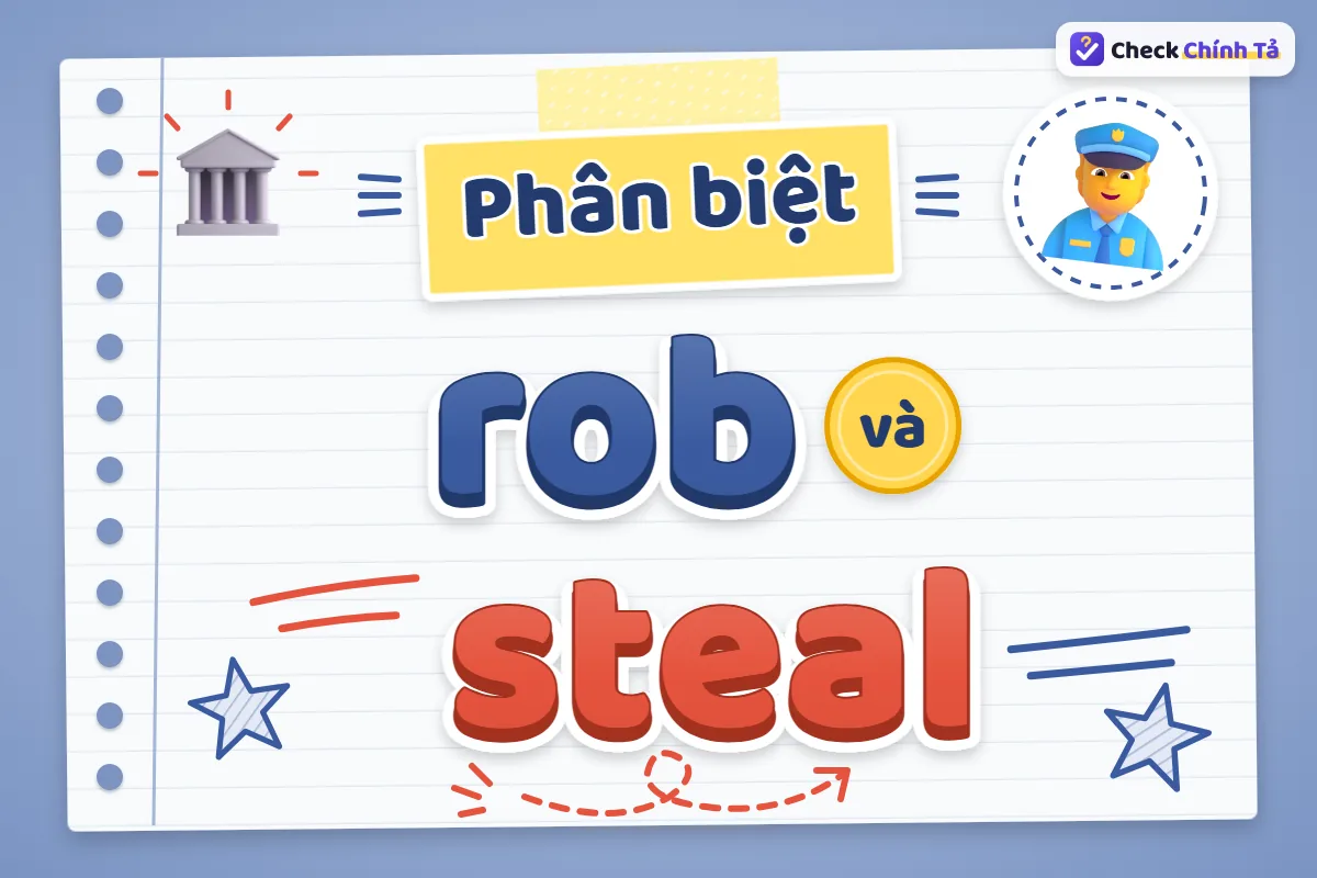 Phân biệt rob và steal