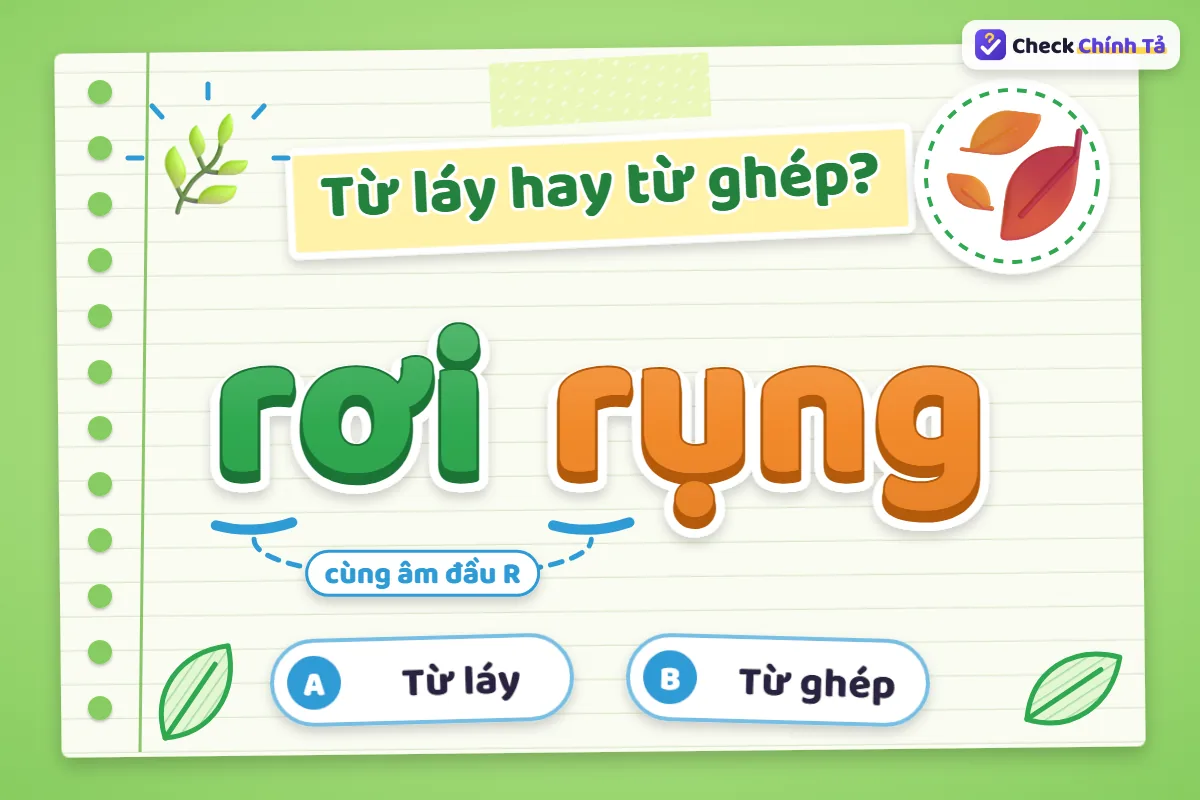 Rơi rụng là từ ghép hay từ láy