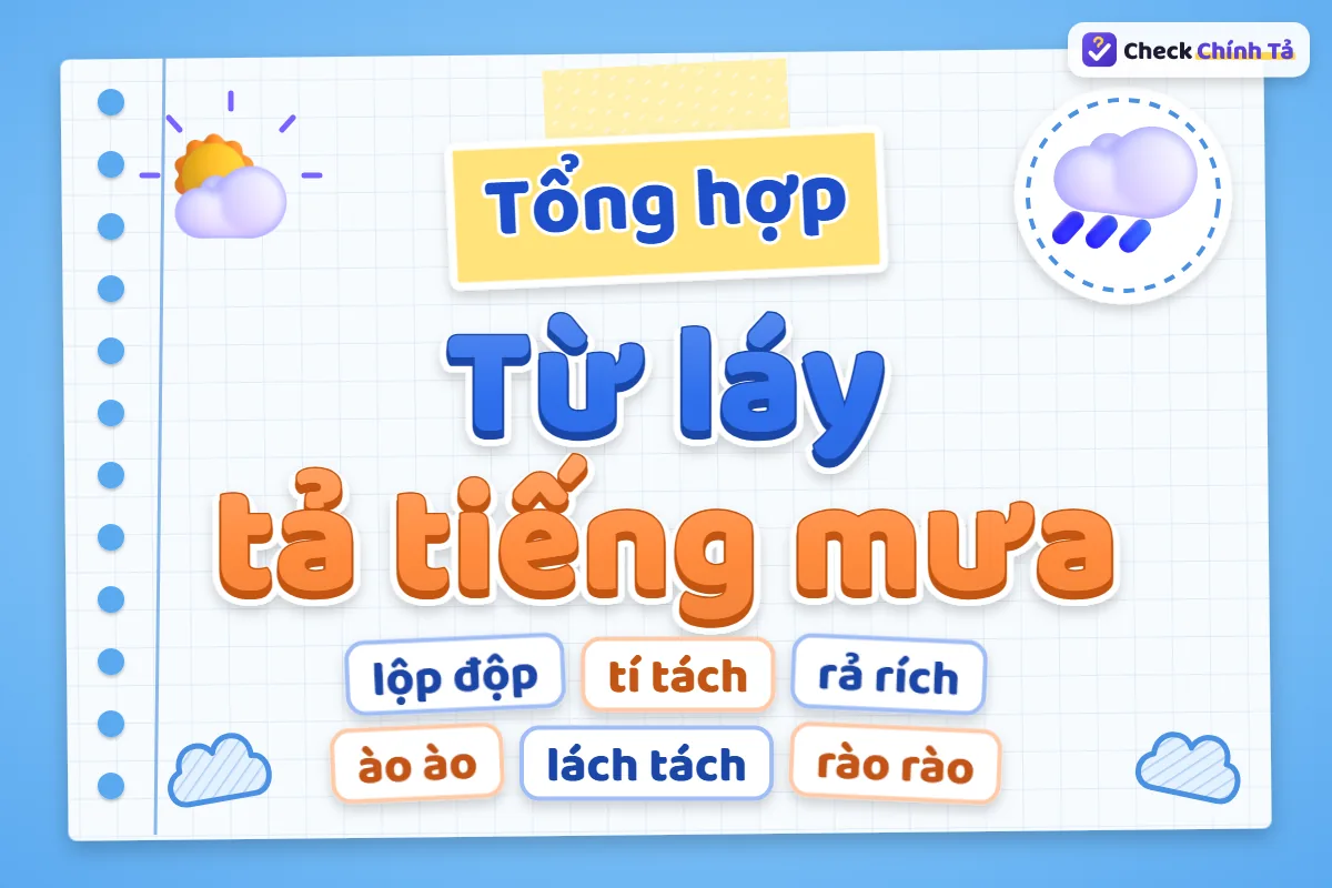 Từ láy chỉ tiếng mưa