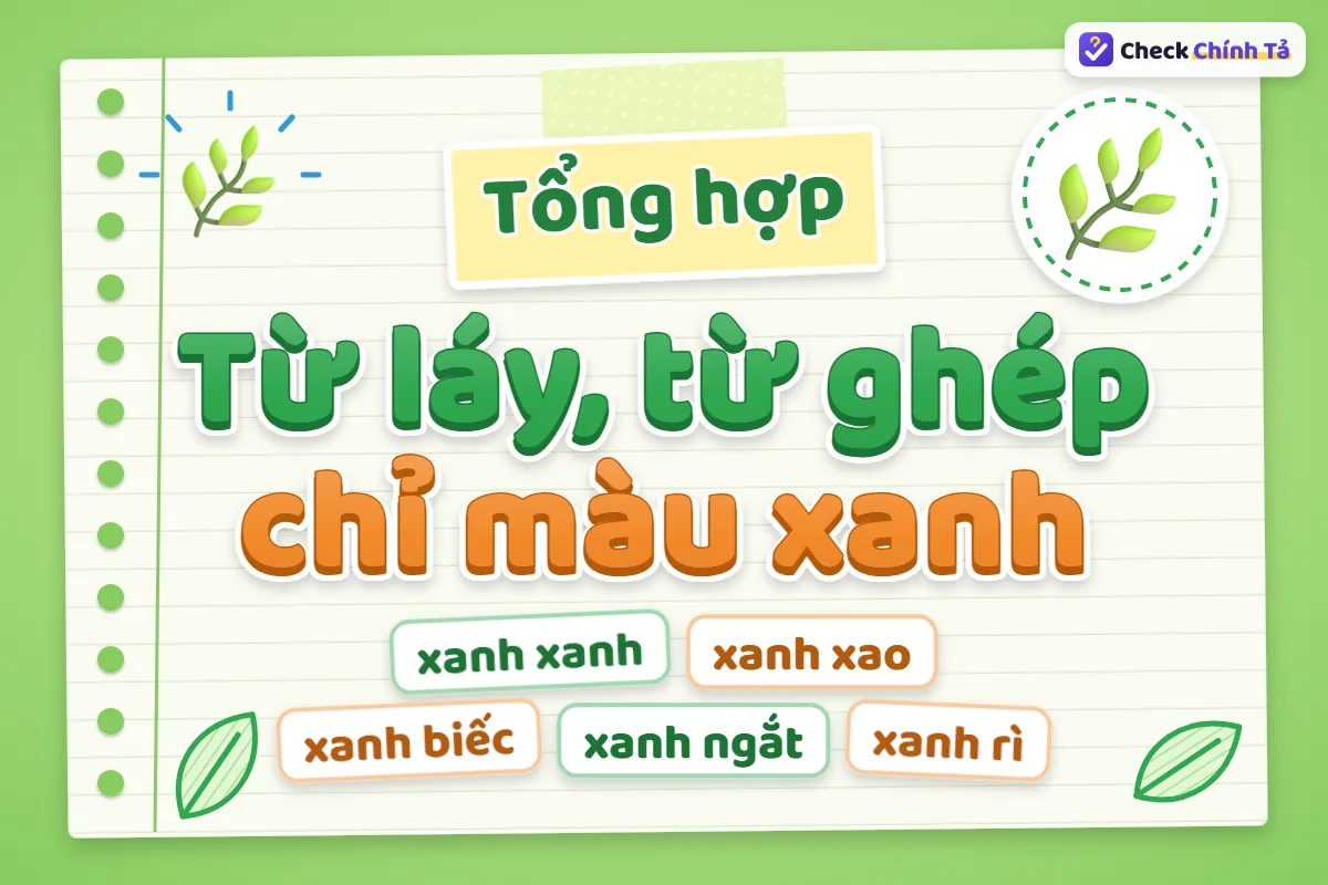 Từ láy, từ ghép chỉ màu xanh