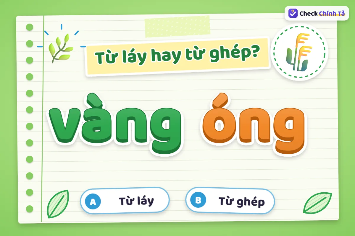 Vàng óng có phải là từ láy không